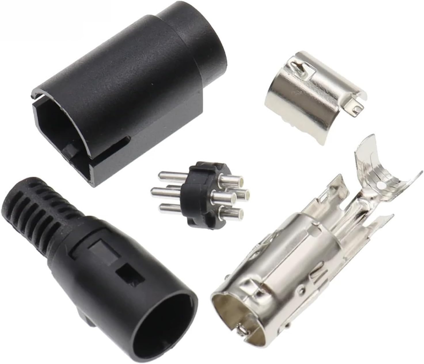 3Pin/4Pin Power DIN 12/24V DC Supply Adapter Connector(4Pin Plug,3PCS)