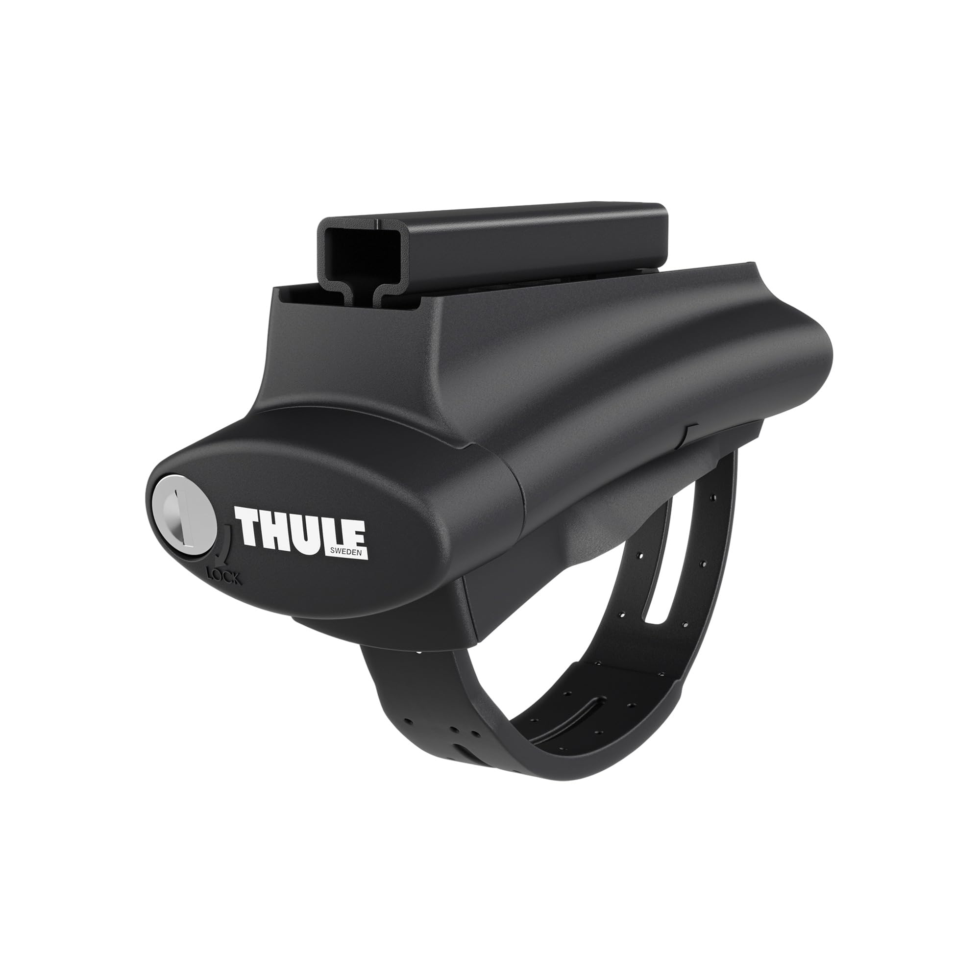 Thule Oversize Rail Foot Pied Pour Barres De Toit Longitudinales Surélevées Véhicules Avec Profils Rails Surdimensionnés, Pack 4 Black, One-Size