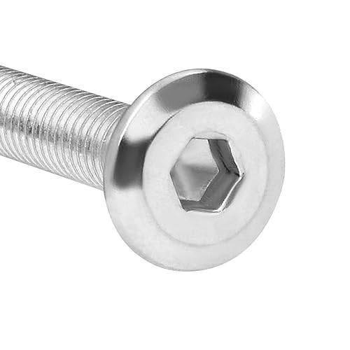 Miniatura 4 de 10 tornillos hexagonales de cabeza redonda plana M6-0.039 x 2.362 in, tornillos de conexión de acero inoxidable 304, tornillos para muebles, camas,