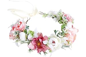 Vivivalue Bridal Flower Crown Flower Garland Headband Floral Headpiece Halo Wedding Party...