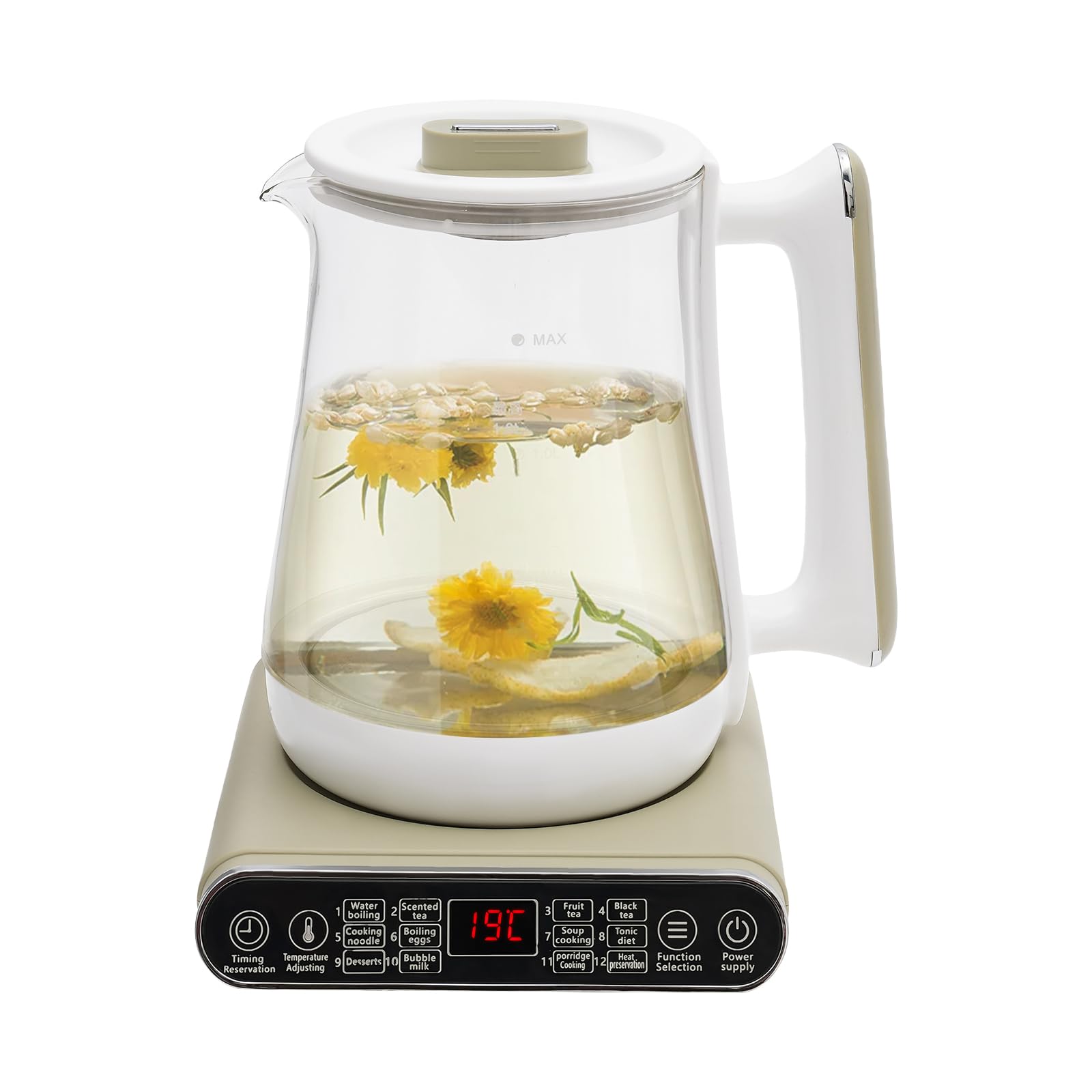 1.7L Electric Tea Kettle with Temperature Control, 304 Stainless Steel Hot Water Boiler, LED Keep Warm Function, Touch Presets for Coffee Green Black Tea, Auto Shut-Off Boil-Dry Protection