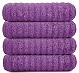 Turkmen Linens Luxury Bath Towels 30' x 54' - Set of 4 Ultra Soft 600 GSM Thick Large Towels Made...