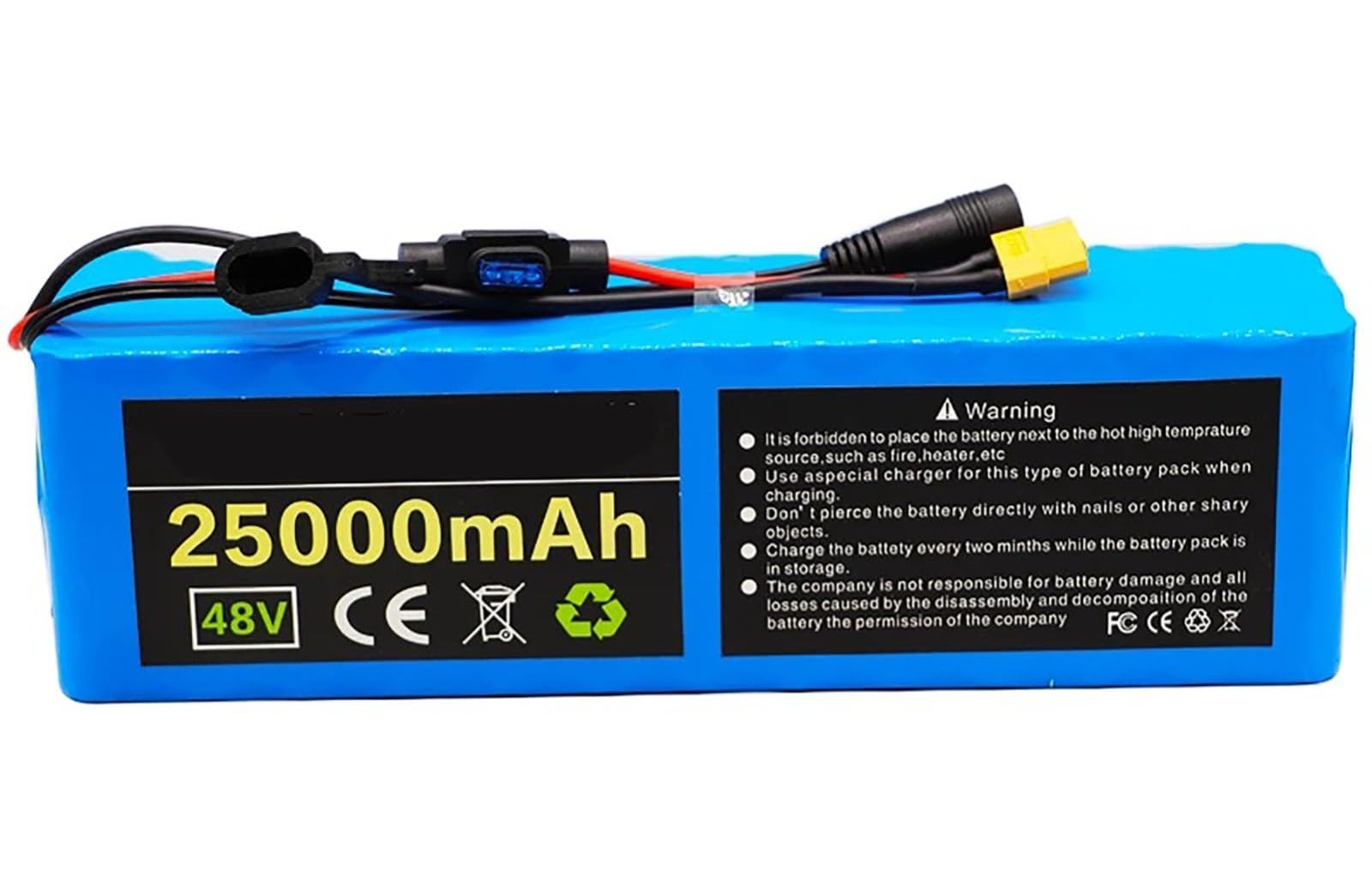 48V 25Ah Elektrofahrrad Batterie Wasserdichter PVC-Akku 48V 13S3P E-Bike Akku Eingebauter BMS Mit Ladegerät Für 200W 350W 500W 800W 1000W Motor