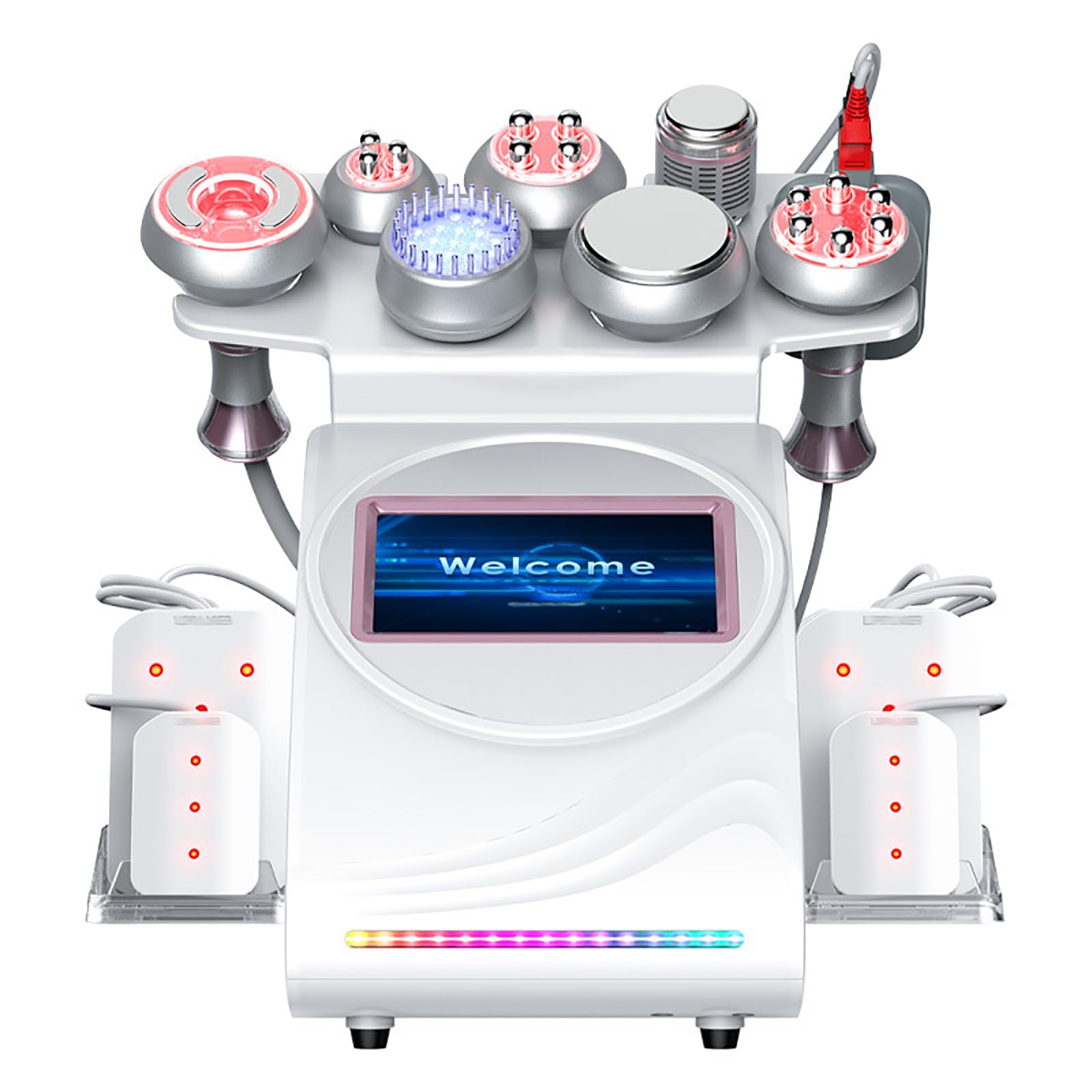 Macchina Cavitazione, Rimozione Bruciature Cellulite 80K Ringiovanimento Pelle Touch Screen a Colori 7 Pollici E 9 Testine Bellezza Funzionali, Frequenza: 1 MHz-3 MHz, Salone Bellezza/casa