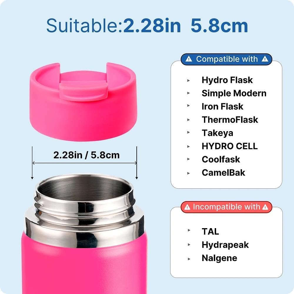 Flip Lid for Hydro Flask 12 16 18 20 32 40 64 oz Wide Mouth Bottle,Replacement Lid for Hydroflask,Thermoflask,Iron Flask and More 2.28" Wide Mouth Bottles - Image 4