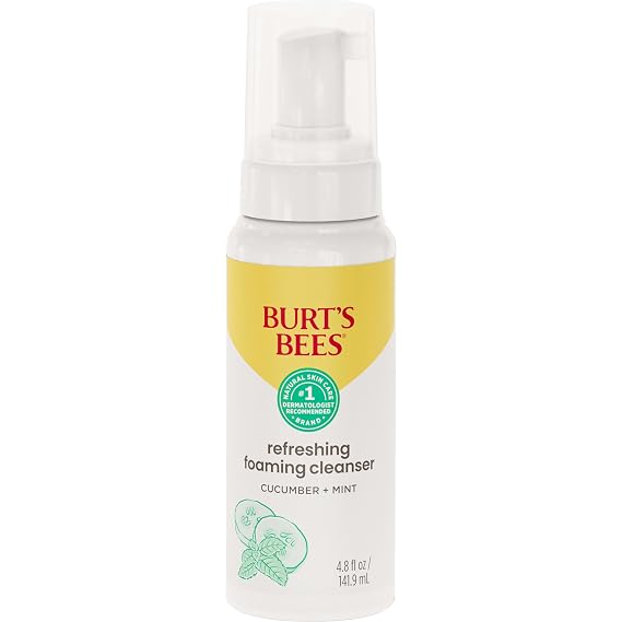 Burt's Bees Refreshing Foaming Face Cleanser and Face Wash with Cucumber and Mint, 4.8 Fluid