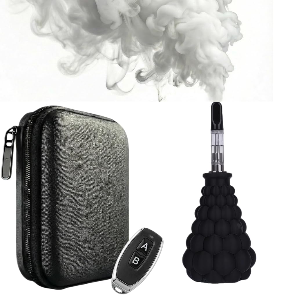 Mini machine à brouillard portable avec télécommande sans fil pour photographie, Halloween, fête, DJ, performance sur scène, brume compacte rechargeable avec étui de transport (noir)