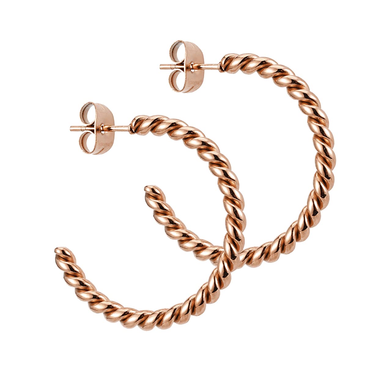 BONNYBIRD® Wasserfeste Edelstahl Ohrringe Damen in Silber, Gold & Roségold, Hypoallergen dank medizinischem Chirurgenstahl, Extra Leicht