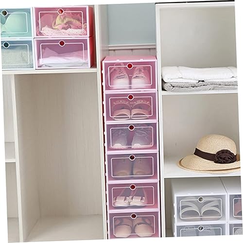 Miniatura 5 de Cabilock Caja de 6 cajones de plástico para ropa, cajones colgantes para armario, caja de zapatos plegable con apertura frontal, contenedor de