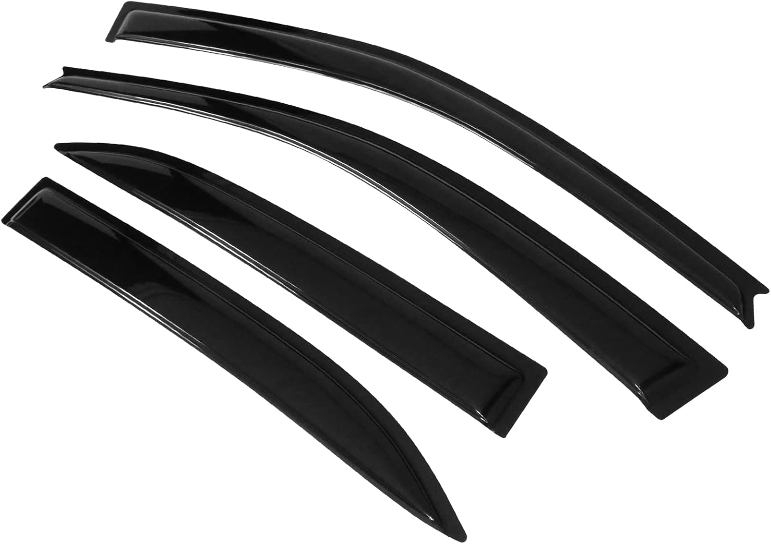 Window Visors Compatible with 2003-2008 Toyota Corolla, Dark Smoke Car Rain Sun Window Shade Guard Wind Deflector Smoke by IKON MOTORSPORTS, 2004 2005 2006 2007