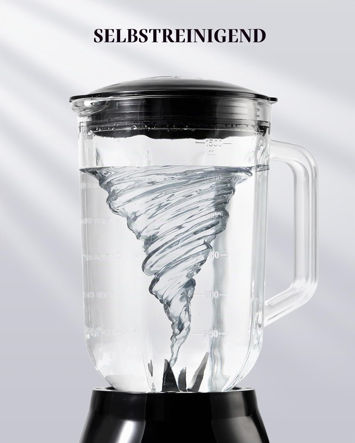 SHARDOR Standmixer, 700 W Spitzenleistung smoothie maker mit 1,5-Liter-Glasbehälter, Edelstahl 6-Klingen, 5 Geschwindigkeitsstufen für Milchshakes, Smoothies, Säfte und Eisgetränke, schwarz