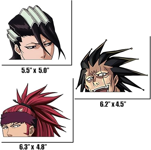 Miniatura 3 de 6 calcomanías de coche de anime de 6.1 pulgadas para mujereshombres, calcomanías de Ichigo de la muerte de anime, accesorios de automóvil de anime,