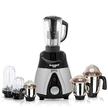 Sunmeet BTRBEP21 750Watts Mixer Juicer Grinder with 6 Jars (1 Juicer Jar, 2 Bullets Jar, 1 Liquid Blendin