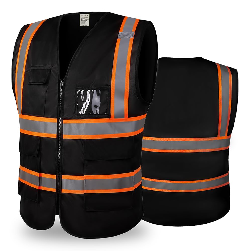 Hi Vis Vests for Women Men High Visibility Reflective Safety Vests Breathable With Pocket Zipper for Build Oudoor Work Meet ANSI/ISEA Standard — view 8