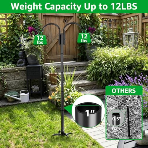 Image of GOFORWILD 1 Pack Adjustable 84inch Double Shepherds Hook for Outdoor