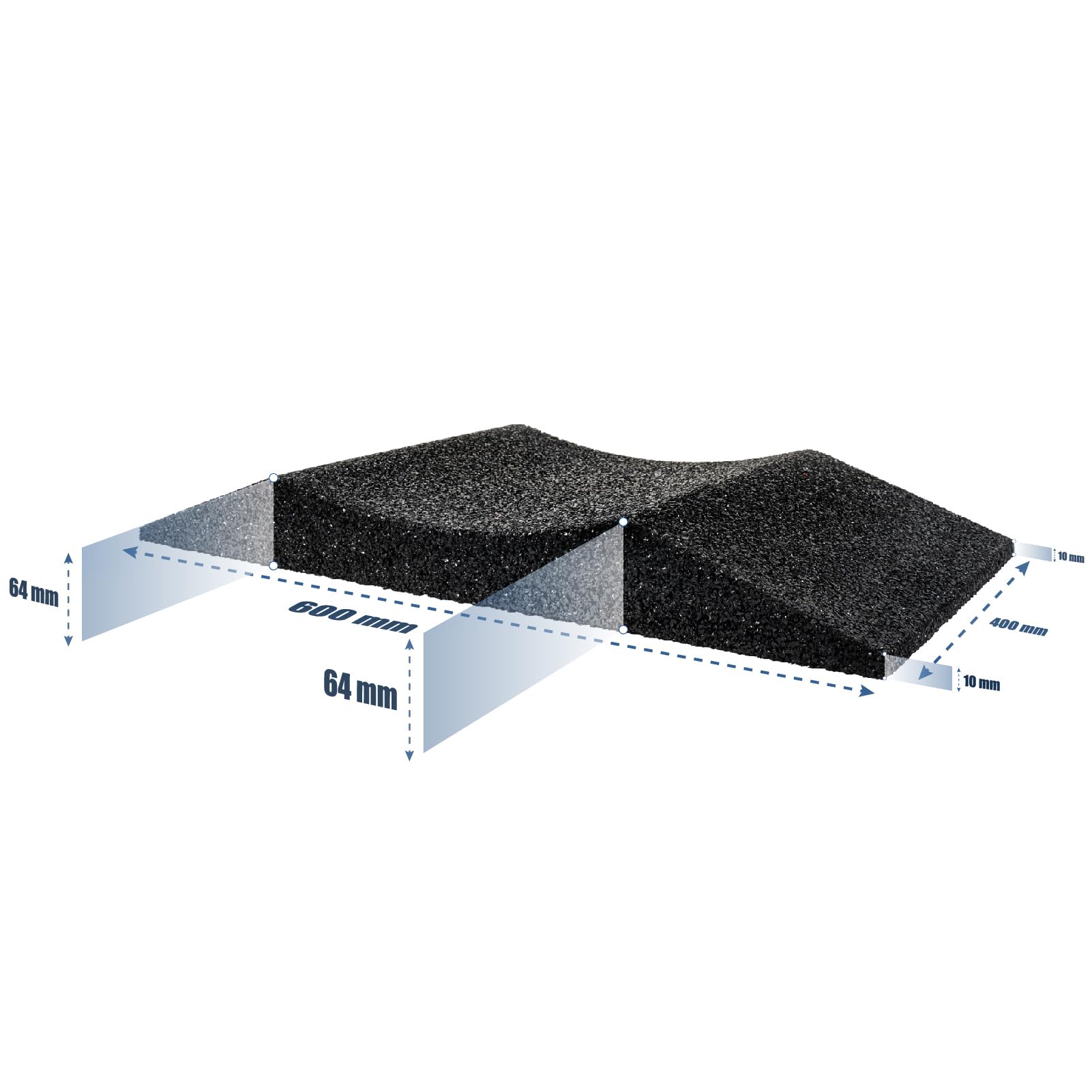 HASKYY Juego de 4 protectores de neumáticos 600x400x64mm hasta neumáticos de 385mm, protector de neumáticos, cama de neumáticos, nido de neumáticos de granulado de goma