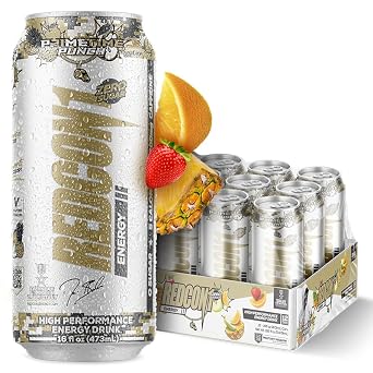 REDCON1 Energy Drink - 200mg Caffeine Drink with L-Carnitine & Taurine - High Performance Energy Drinks with Nootropics - Prime Time Punch 12 Count