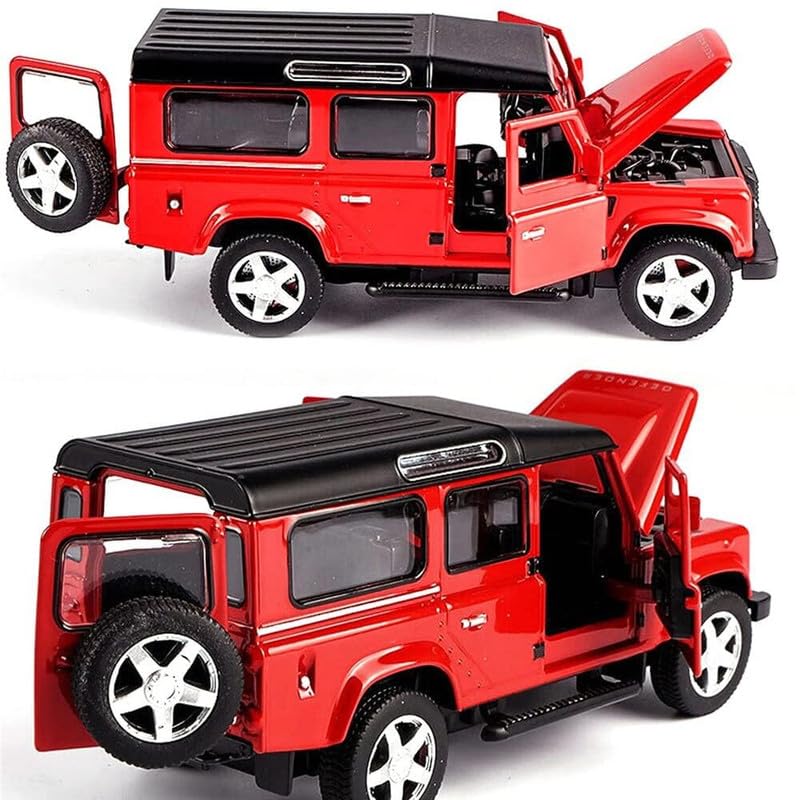 Image of Play Boy 1:32 Lr Difender Model Diecast Metal Alloy Pullback Toy Vehicle with Openable Doors Light and Music Car for Kids (Multicolor)