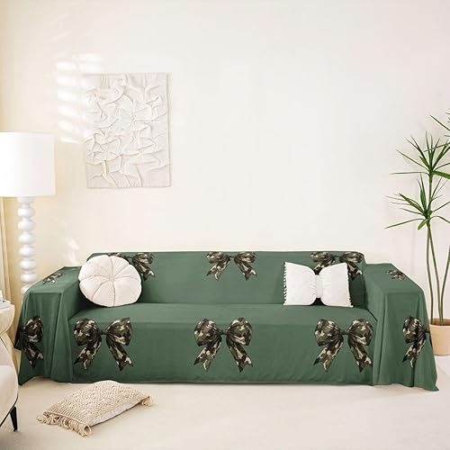 Vista 24 de Erosebridal Funda de sofá Kawaii de 71 x 102 pulgadas, con lazo de cinta, antideslizante, bonito color rosa, con lazo de princesa, protector de sofá