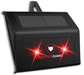 PREDATORGUARD Solar Powered Predator Deterrent Light Scares Nocturnal Pest Animals Away, Deer Coyote Raccoon Repellent Devices, Chicken Coop Accessories