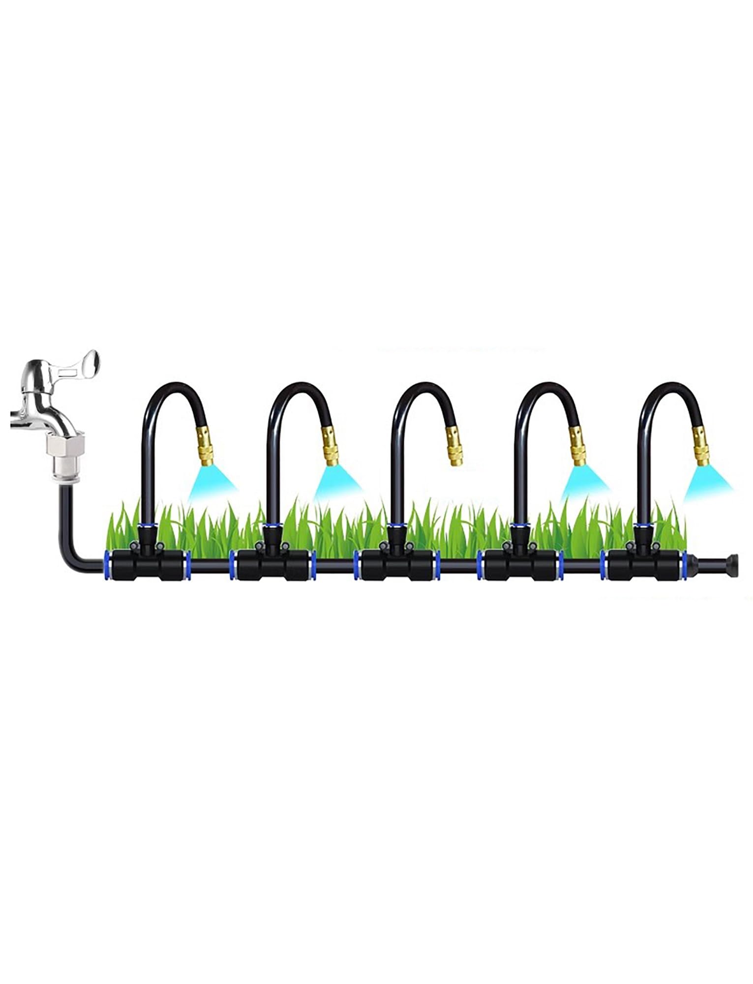 Kit di irrigazione a goccia pieghevole a 360°, irrigazione da giardino, kit di irrigazione a goccia, attrezzatura di irrigazione automatica for giardino, serra, aiuola, patio, prato(30meters/98.4ft)