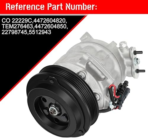 Miniatura 5 de cciyu Compresor de aire acondicionado apto para bomba de CA Chevrolet Equinox 2.4L 2012-2014 CO 2229C