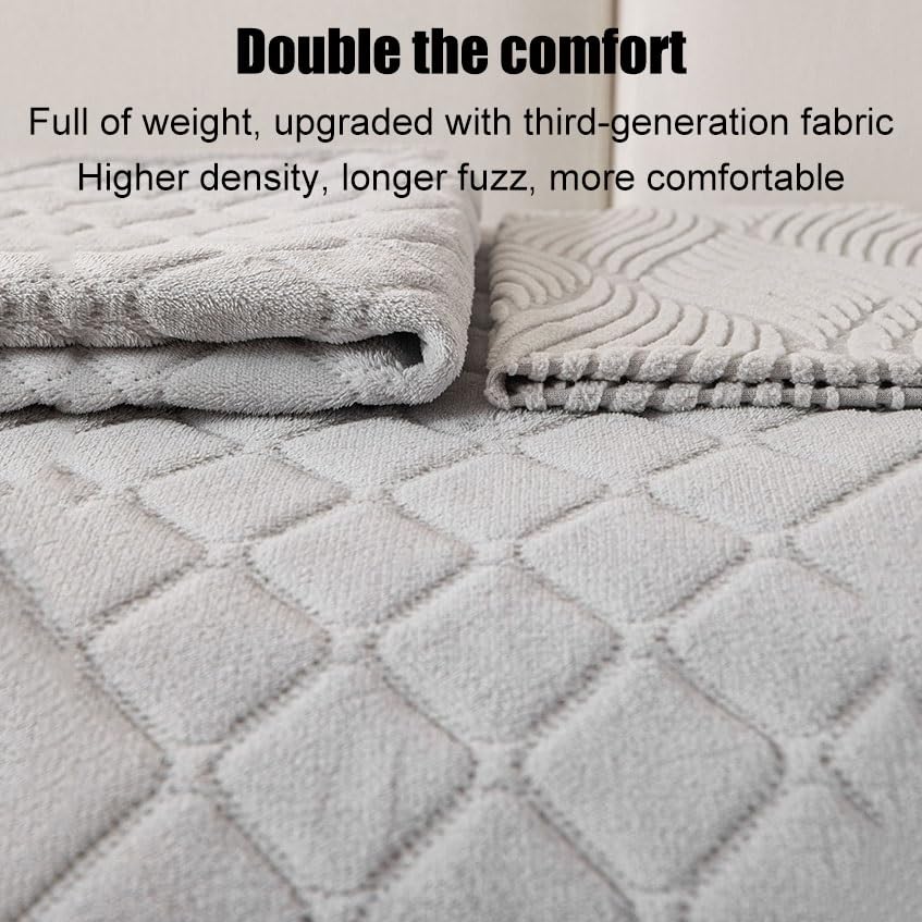 Funda de sofá resistente a manchas texturizada gris de 90x180cm 5