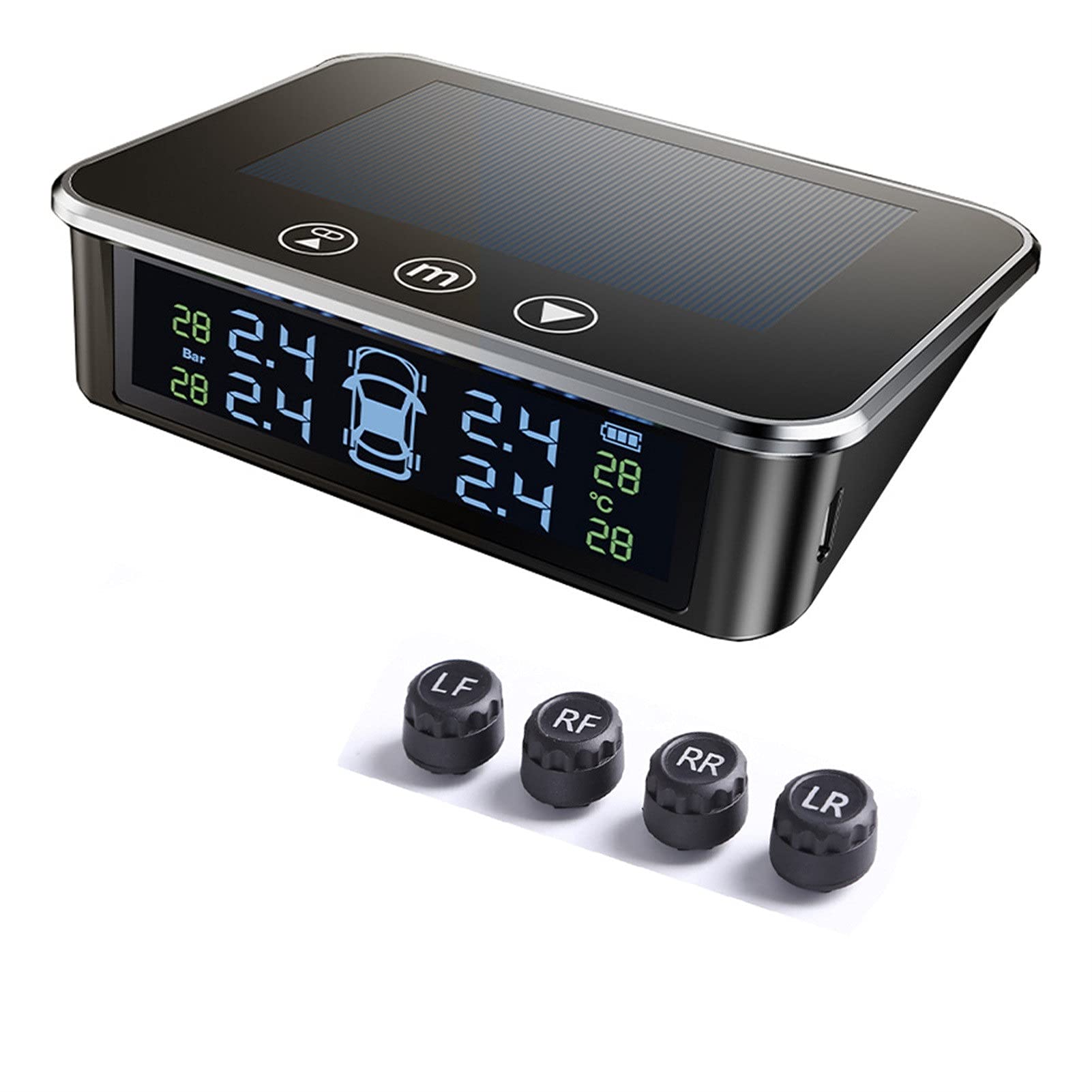 Tpms Temperatura con 4 sensori Esterni per Il Monitor per Pneumatici per Pneumatici per Pneumatici per Pneumatici per Pneumatici monitoraggio Pressione Pneumatici 37