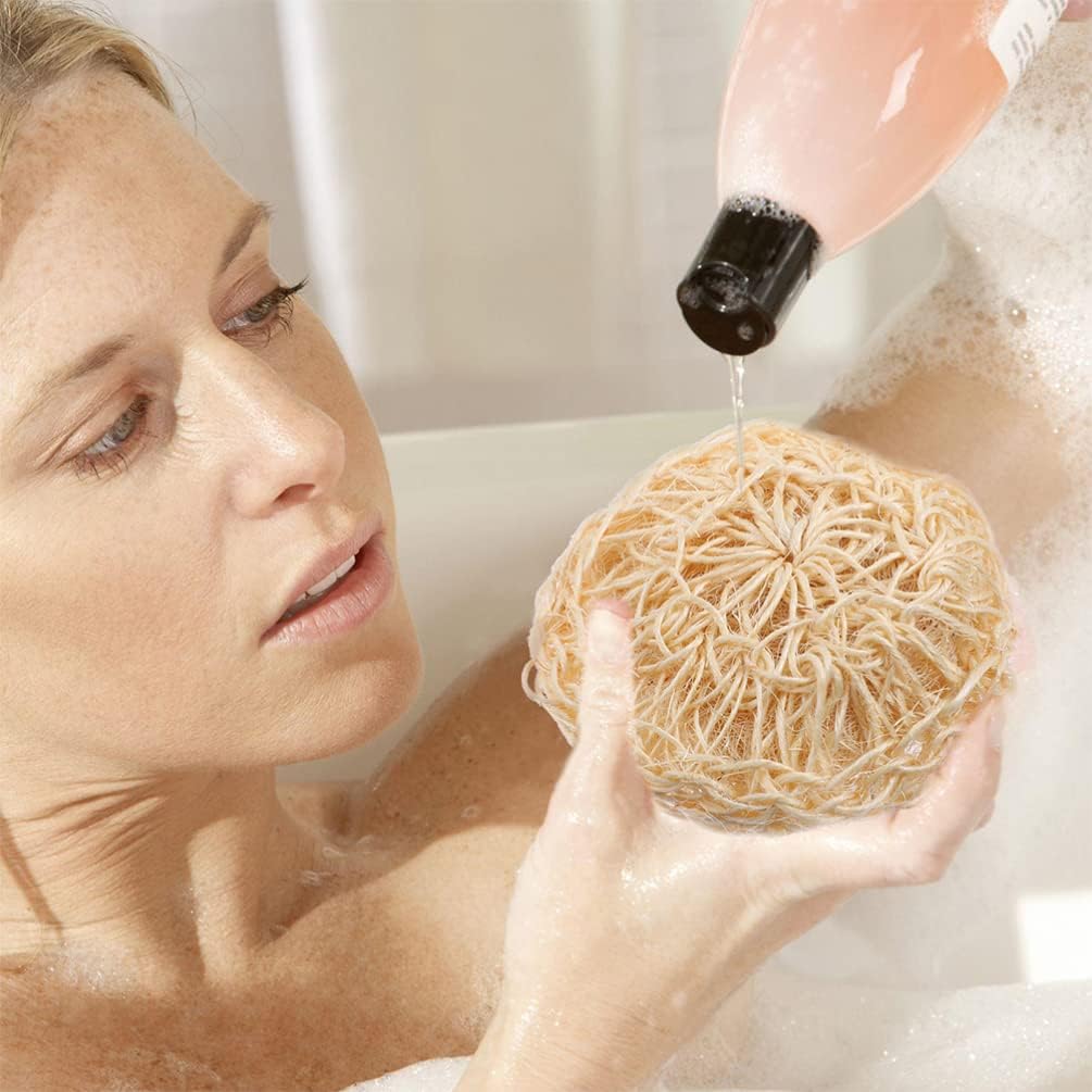 Beavorty 3-Pack Bath Scrub Balls Natural Sisal Body Scrubbers for Gentle Exfoliating and Skin Cleansing Shower Accessories 3.93X3.93X1.18In