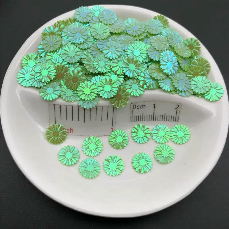 20 g 9 mm, Bellis Persnnis Paillettes sciolte per artigianato cucito, fai da te per donne/bambini, abbigliamento, cappelli, scarpe e accessori all'ingrosso - Verde AB - 150 g