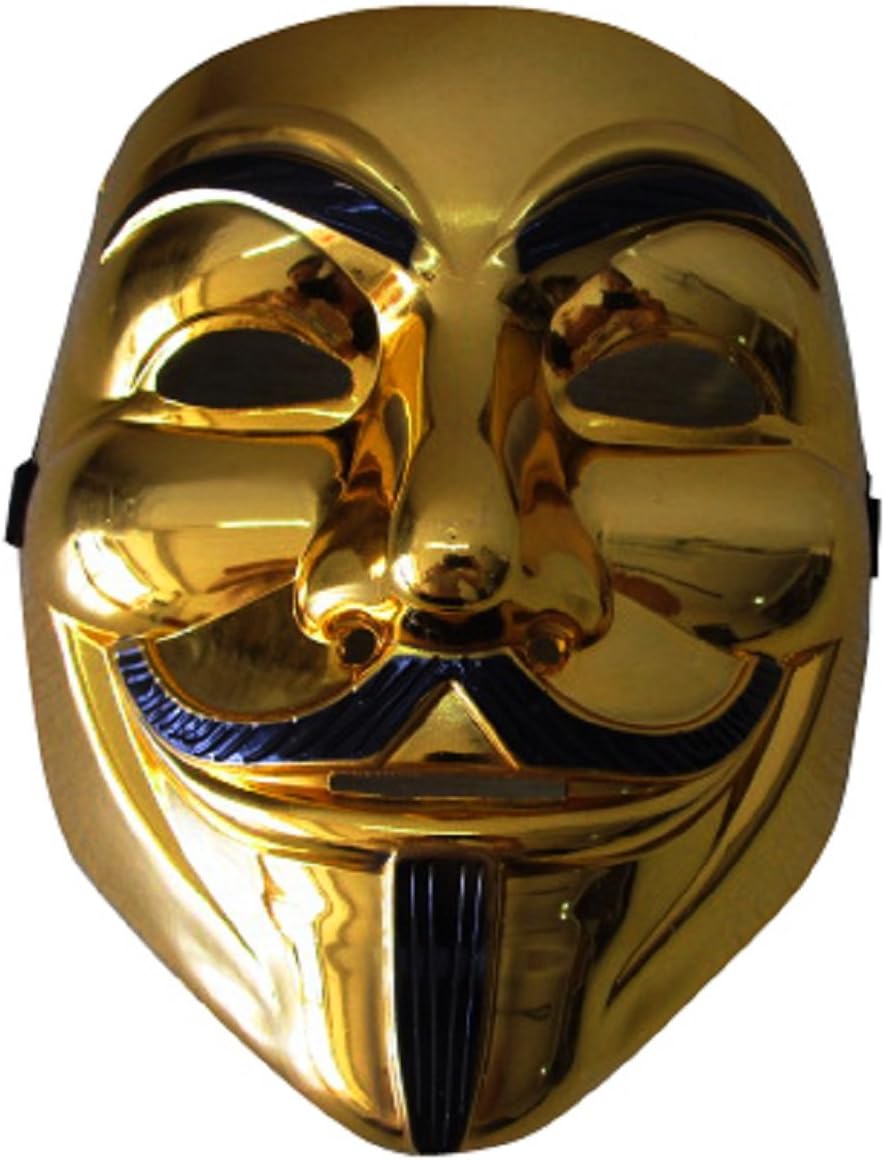 Halloween cosplay premium Gold version V for Vendetta Mask Anonymous Guy Fawkes mask