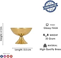 Vista 6 de Craftsman Satvik - Juego de 2 piezas de latón hecho a mano Pyali Diya lámpara de aceite ornamental Deepak Payali Deepam Kutthu Vilakku India