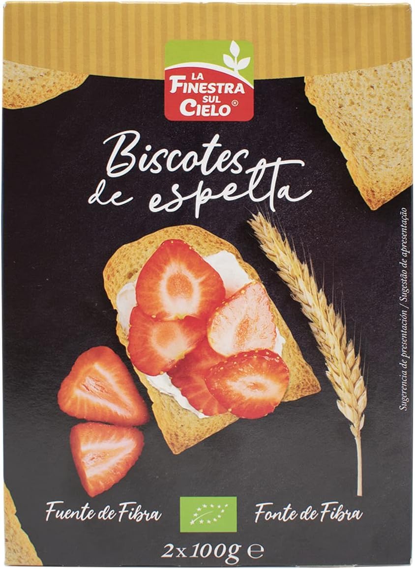 Biscotes de Espelta Bio La Finestra Sul Cielo 200 g 2 Paquetes Tostadas Ecológicas