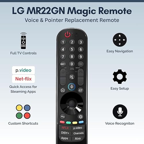 Miniatura 2 de Control remoto compatible con LG MR22GN AKB76040004 Magic Remote con Magic Tap - 1 paquete