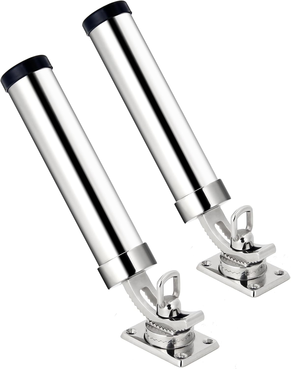 2-Pack Stainless Steel Fishing Rod Holder | 360° Rotating Deck Mount | 1.8" Rod Compatibility | Trolling Rod Holder for Boats, Yachts & Kayaks