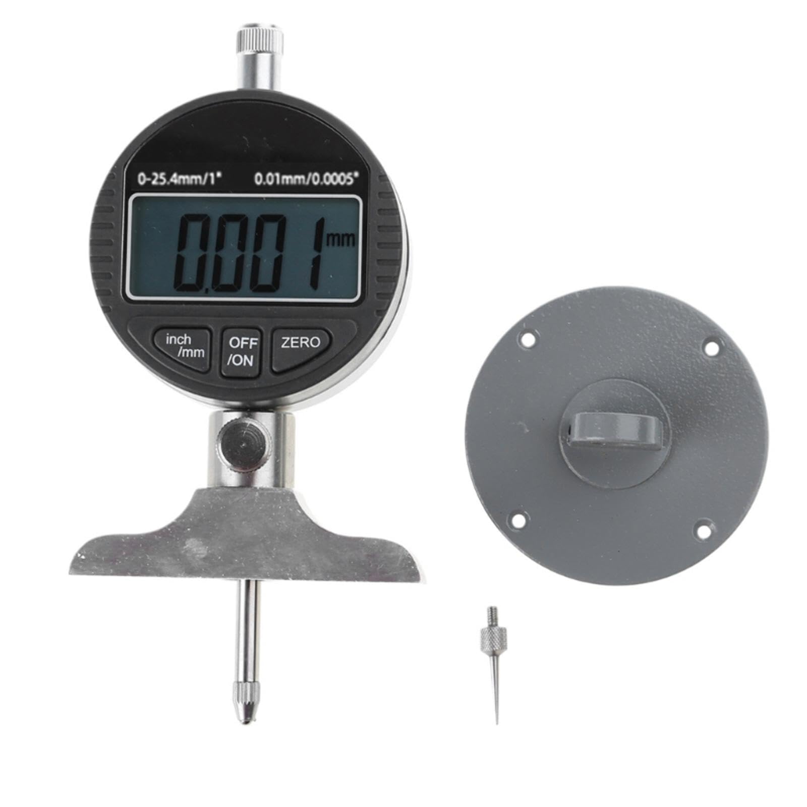 Depth Gauge Digital Electronic 0.5/1Inch Measuring Ranges Depth Gage Base Accessory