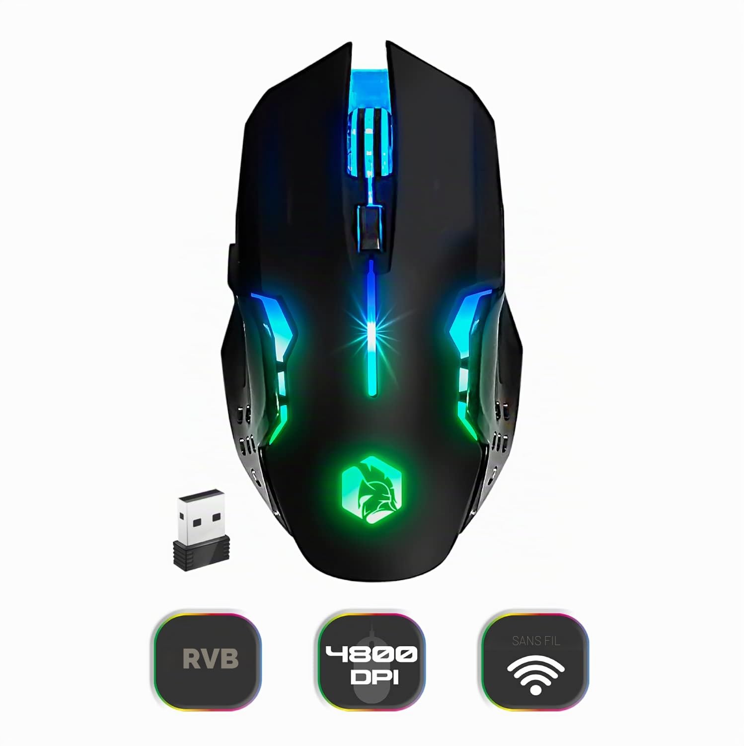 Empire Gaming Armor RF800 Wireless Wiederaufladbar Gaming Tastatur und Maus Set QWERTZ (DE-Layout) - Tastatur 2,4 G RGB - Ergonomische Maus 4800 DPI mit Mauspad - PC, PlayStation,Spielkonsole,Mac
