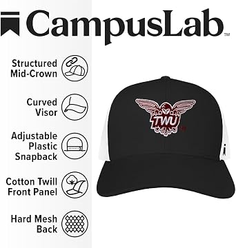 Campus Lab Official Collegiate Team Logo 1 Adjustable Snapback Trucker Hat - Unisex for Men and Women