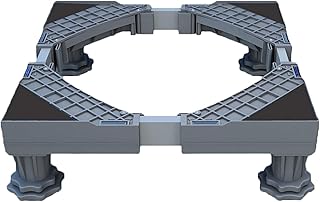 Base Machine a Laver Reglable,Support Frigo,Plateaux De Sol,Longueur 41-64cm 4/8 Pattes Acier Inoxydable RéDuction Du Bruit Antichoc Support Charge 500 Kg(4-leg base)