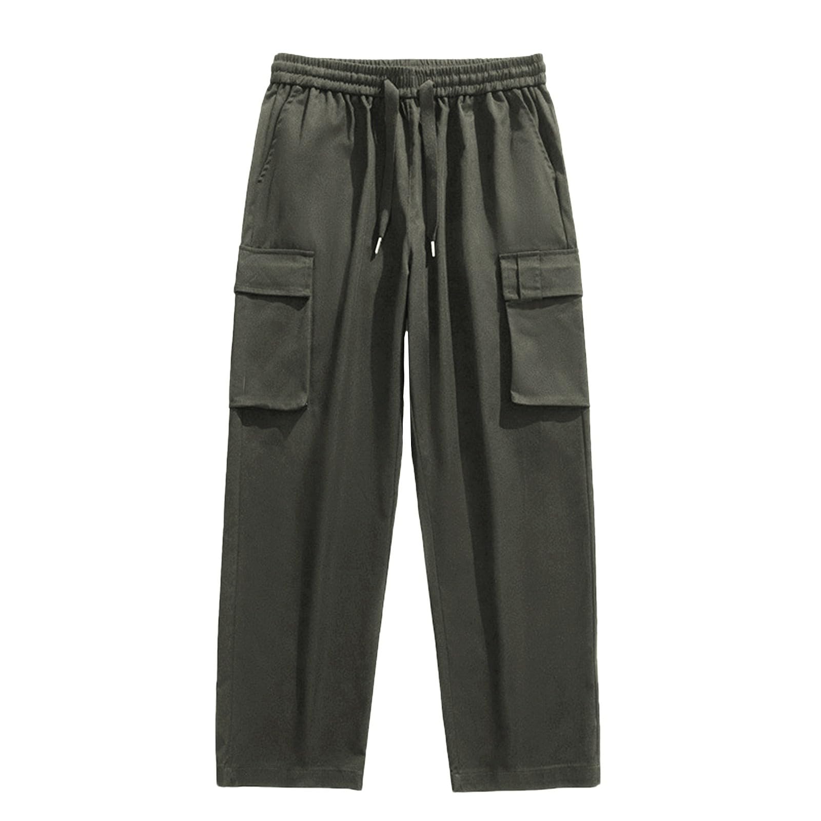 SUWBMHWE ??Men's Relaxed Fit Carpenter Jeans Heavy Duty Work Denim Hammer Loop Double Knee Medium Wash Blue & Dark Stone??