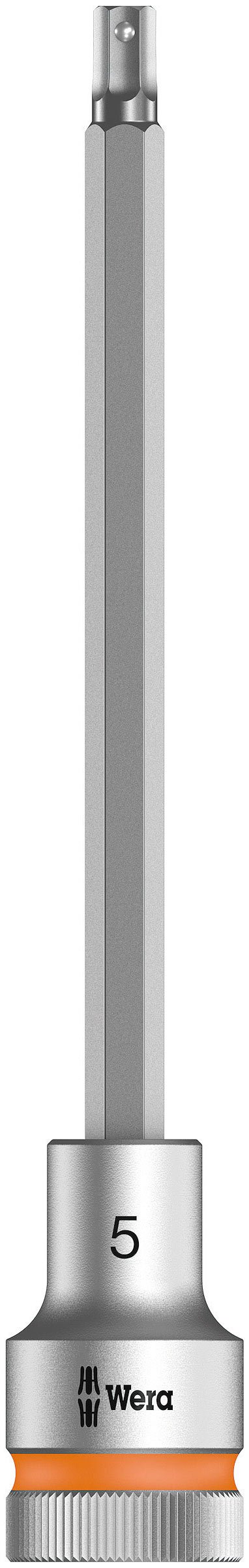 Wera 1/2 in Drive Bit Socket, Hex Bit, 5mm, 140 mm Overall Length