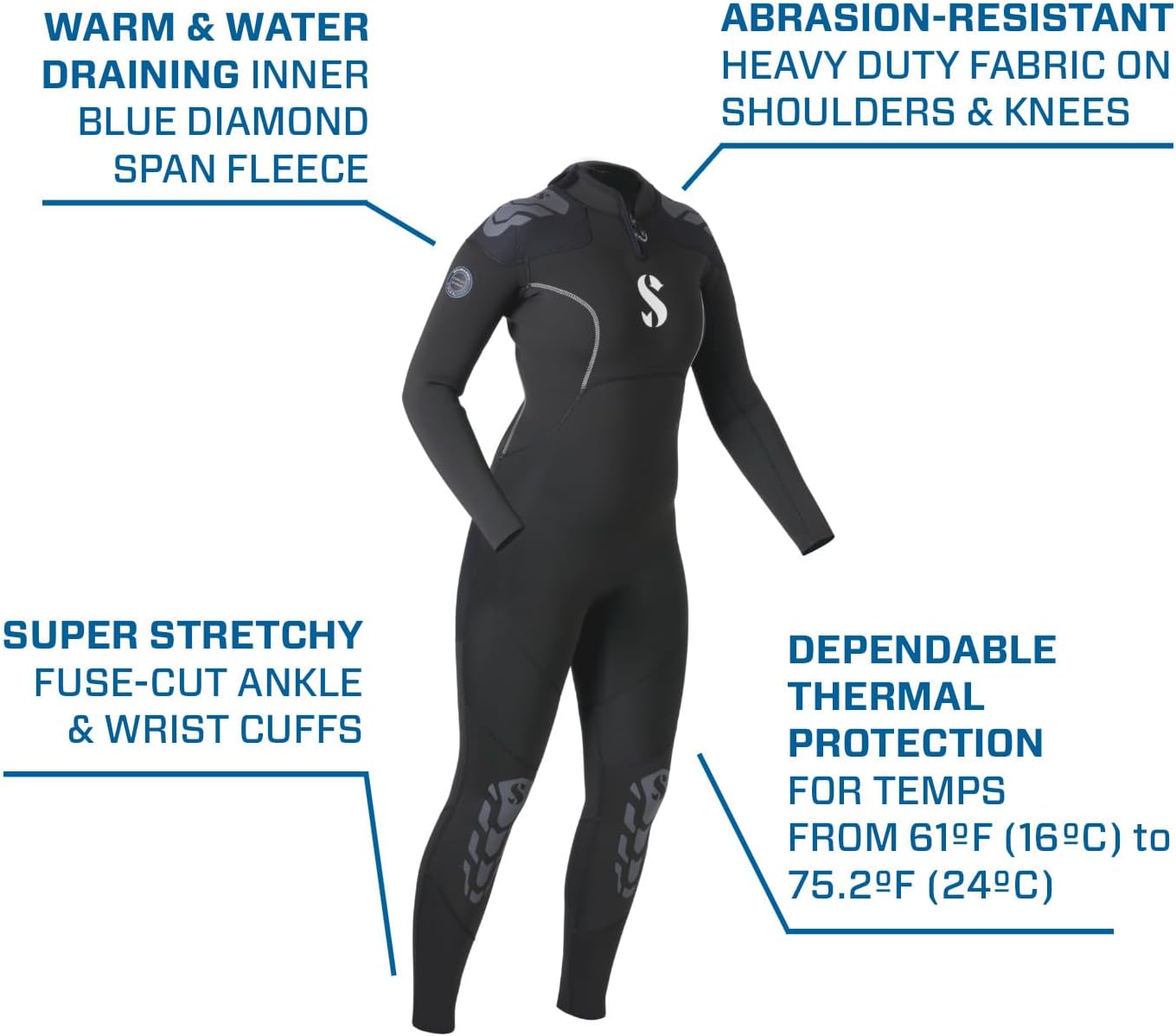 SCUBAPRO Everflex Yulex Dive Steamer, Women, 3/2mm
