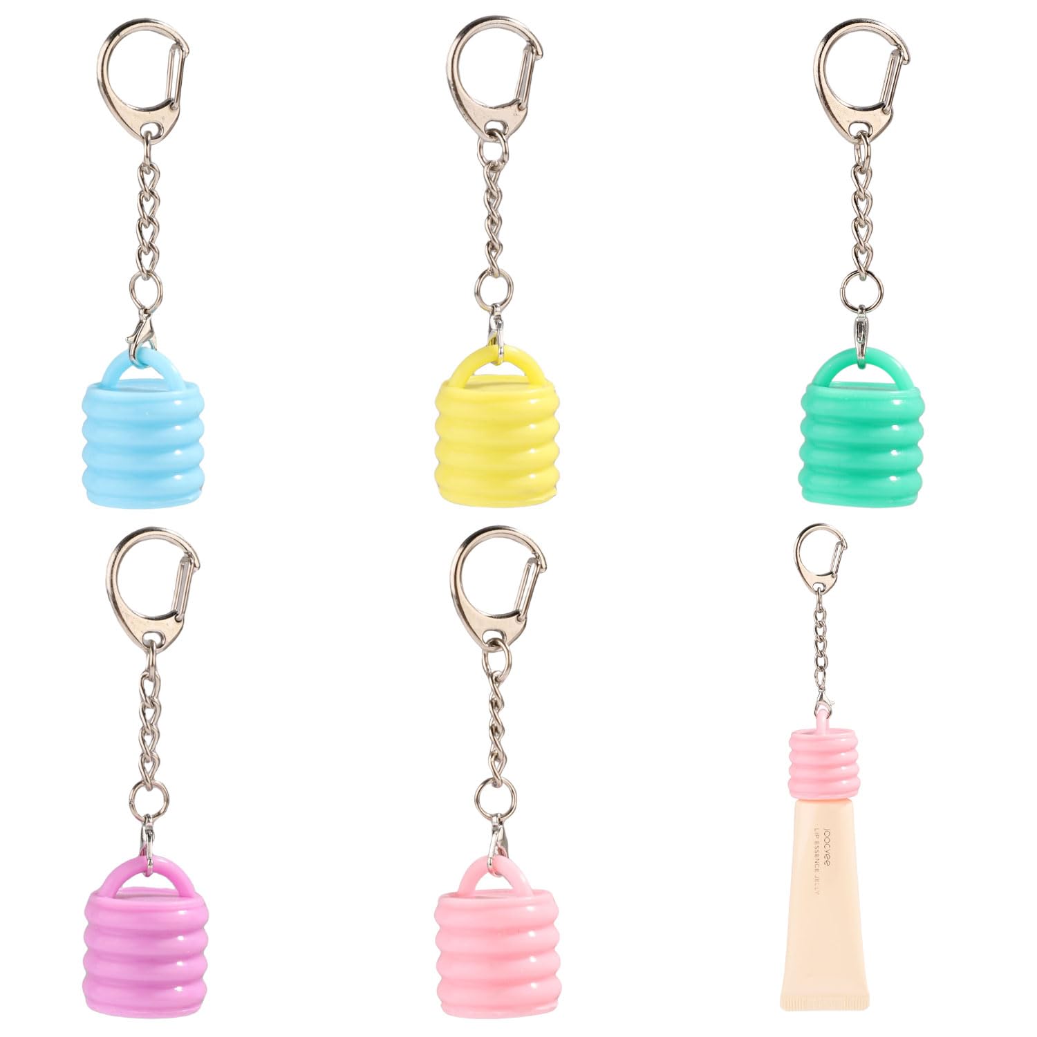 Homakover 12 Pack Compact Clip Key Rings 12 Colors Clip On Keychains