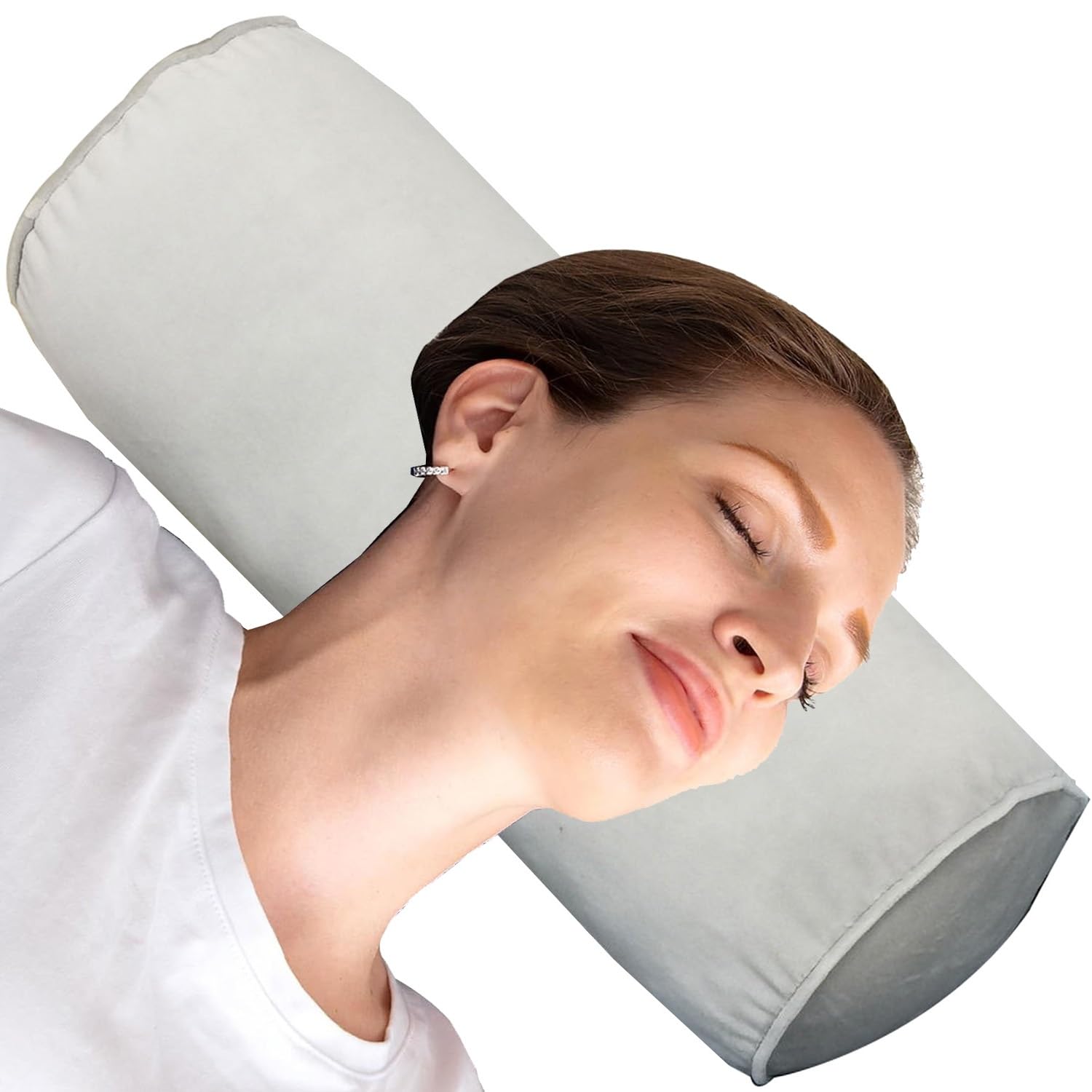 seokor Velvet Cylindrical Pillows Soft Comfort Neck Roll Pillow Removable Washable 12/16/18/20/32in Full Moon Bolster for Sleeping/Head/Neck/Back/Legs/Yoga(B1,15x150cm/6x59in)
