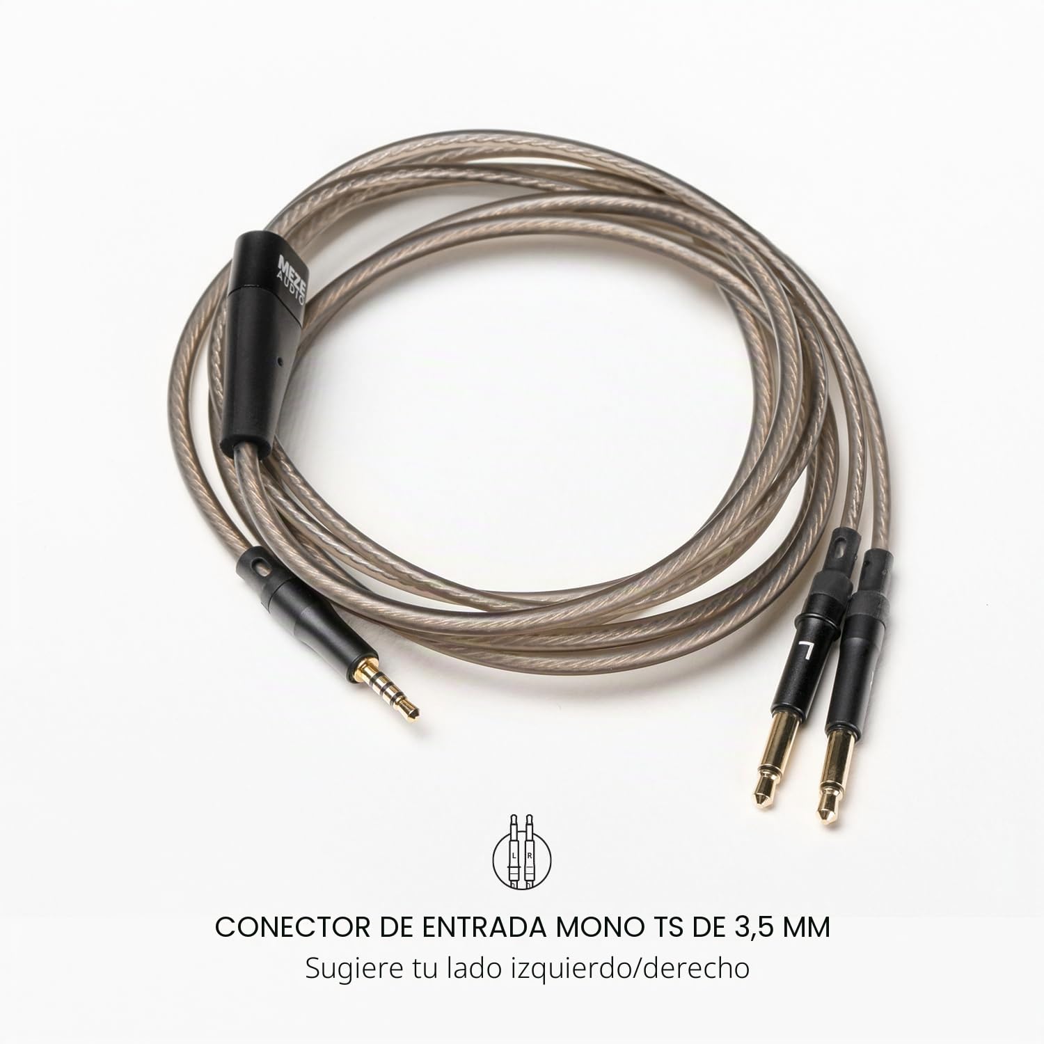 MEZE AUDIO | Cable upgrade para 99 Classics y 99 Neo | Cobre OFC chapado en plata | Longitud 1,50 m, simétrico (2,5 mm)