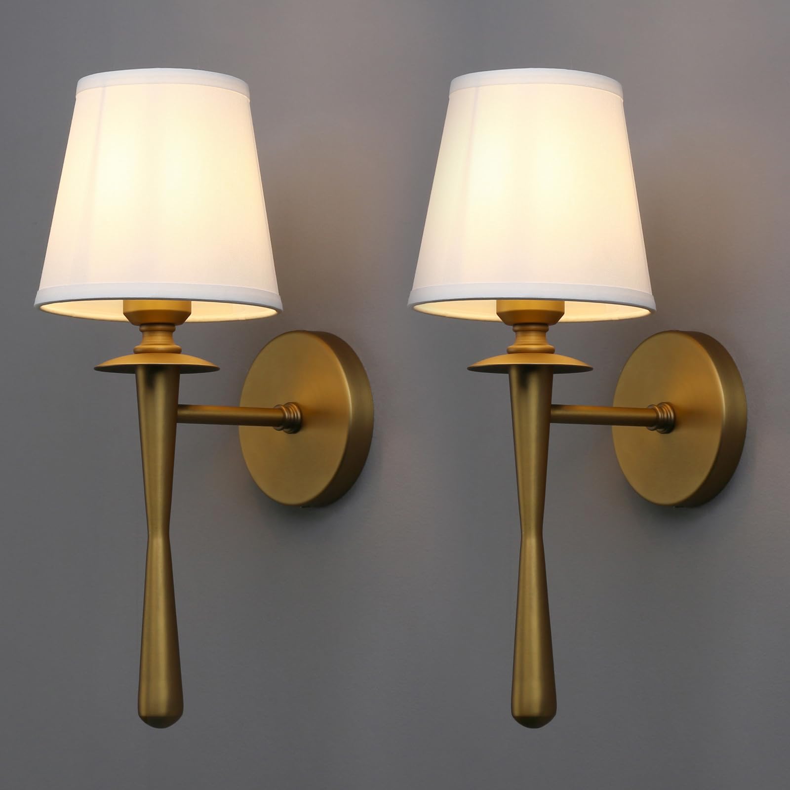 Photo 1 of Yosoan 2-Pack Linen Fabric Wall Sconce Set