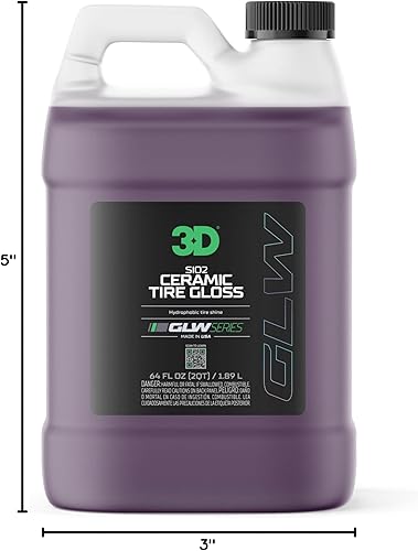 Miniatura 2 de 3D GLW Series SiO2 - Brillo de neumáticos de cerámica  Apósito de neumáticos hidrofóbicos de alto brillo  Protección UV, sin tirones  Aspecto húmedo