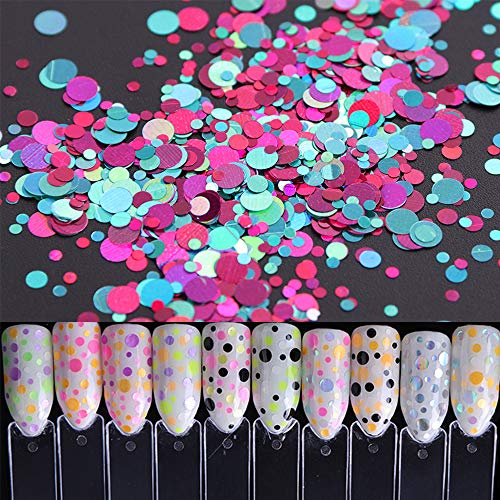 36 Farbe Nagel Glitter, Kalolary Nail Art Flocke Nagel Glitter Paillette Gemischt Runde Dünne Glänzende 3D Nail art… – Bild 6