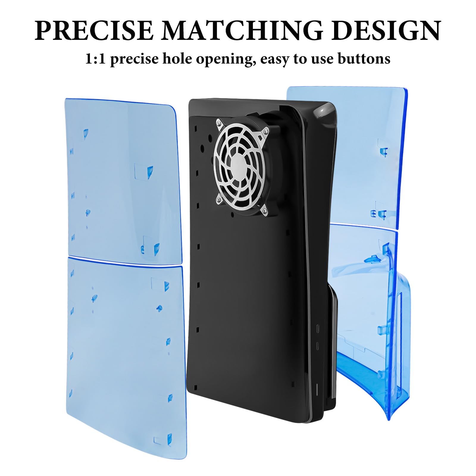 Transparent Cover Plates Compatible with PlayStation 5 Slim Disc Edition, Replacement Shell Gaming Accessories with Fan Vents, Hard Shockproof ABS Shell Side Panels thumbnail 6