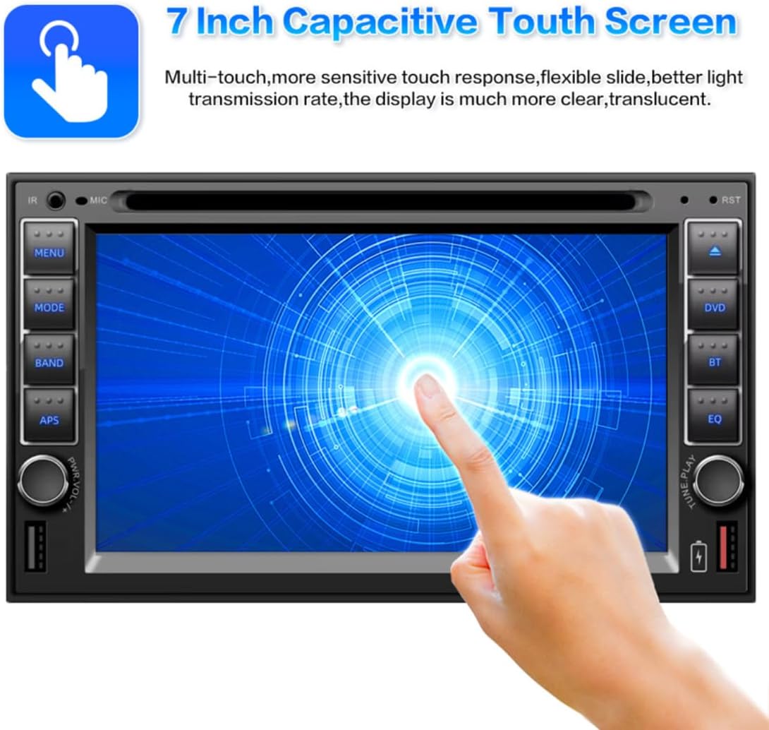 Eaglerich Car Radio with DVD/CD Player 6.5Inch HD Touch Screen Mirrorlink Car Stereo Bluetooth Handsfree USB SD AUX FM Support Steering Wheel Control Autoradio